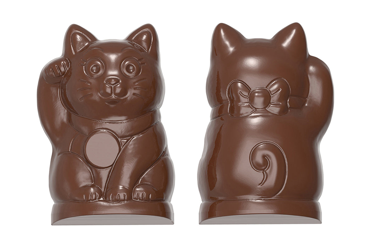 CW1598 - Chocolate World - Maneki Neko Lucky Cat Polycarbonate Mould