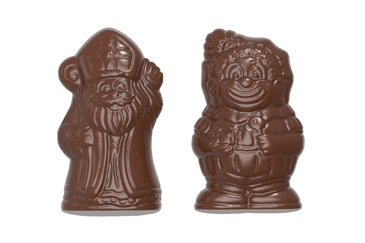 CW1616 - Chocolate World - Caraque St Nicholas & Pete Polycarbonate Mould