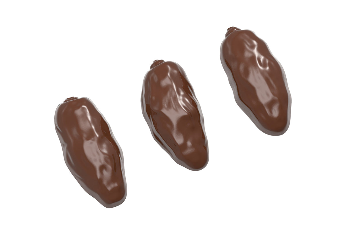 CW1621 - Chocolate World - Chocolate Dates 3 Figures Polycarbonate Mould