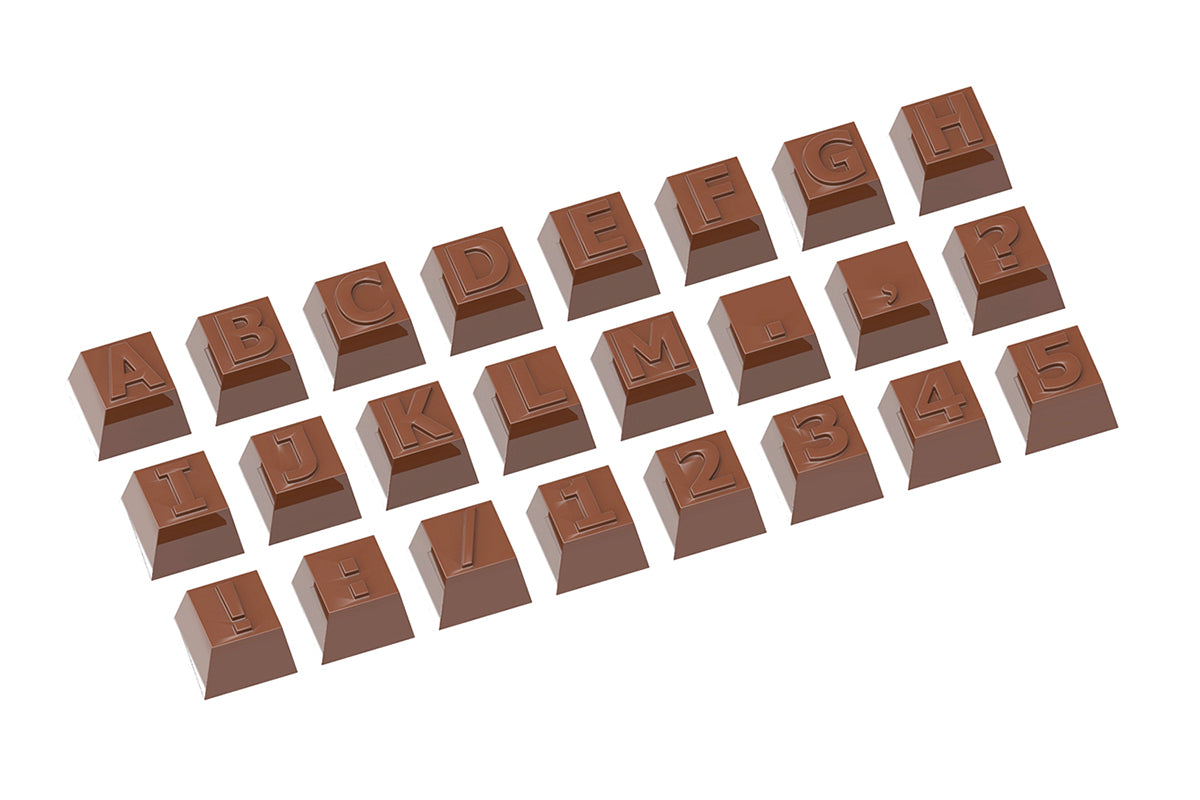 CW1628 - Chocolate World - Part 1 Alphabet 24 Figures Polycarbonate Mould