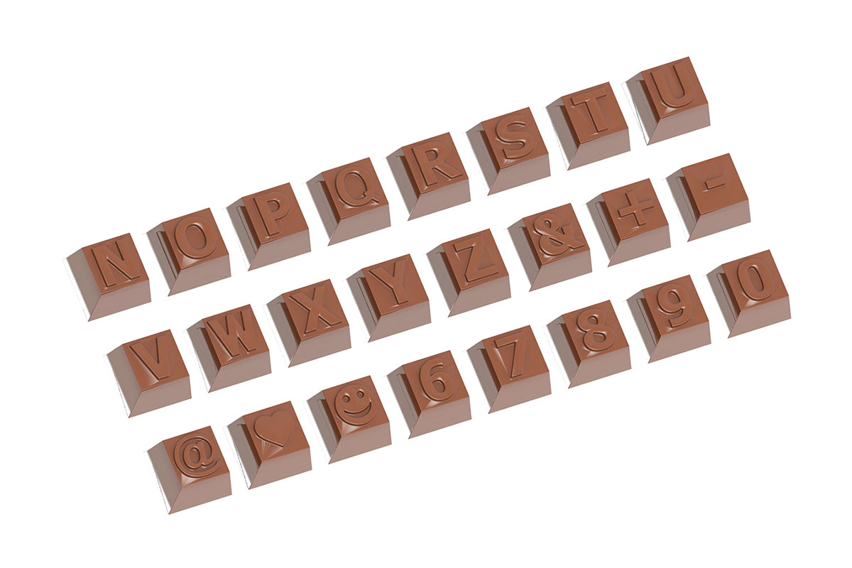 CW1629 - Chocolate World - Part 2 Alphabet 24 Figures Polycarbonate Mould
