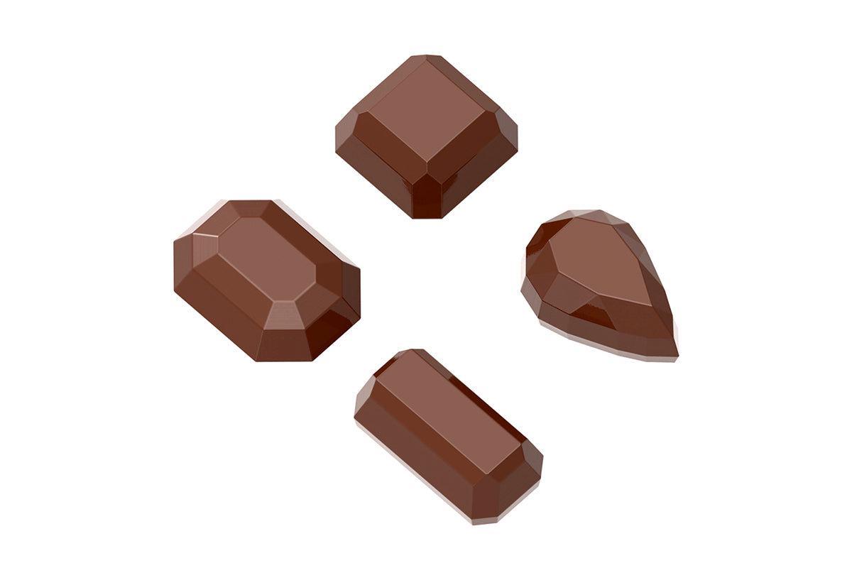 CW1632 - Chocolate World - Chocolate Gems 4 Figures Polycarbonate Mould