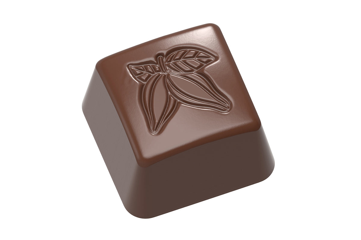 CW1637 - Chocolate World - Stamp Cocoa Square Polycarbonate Mould