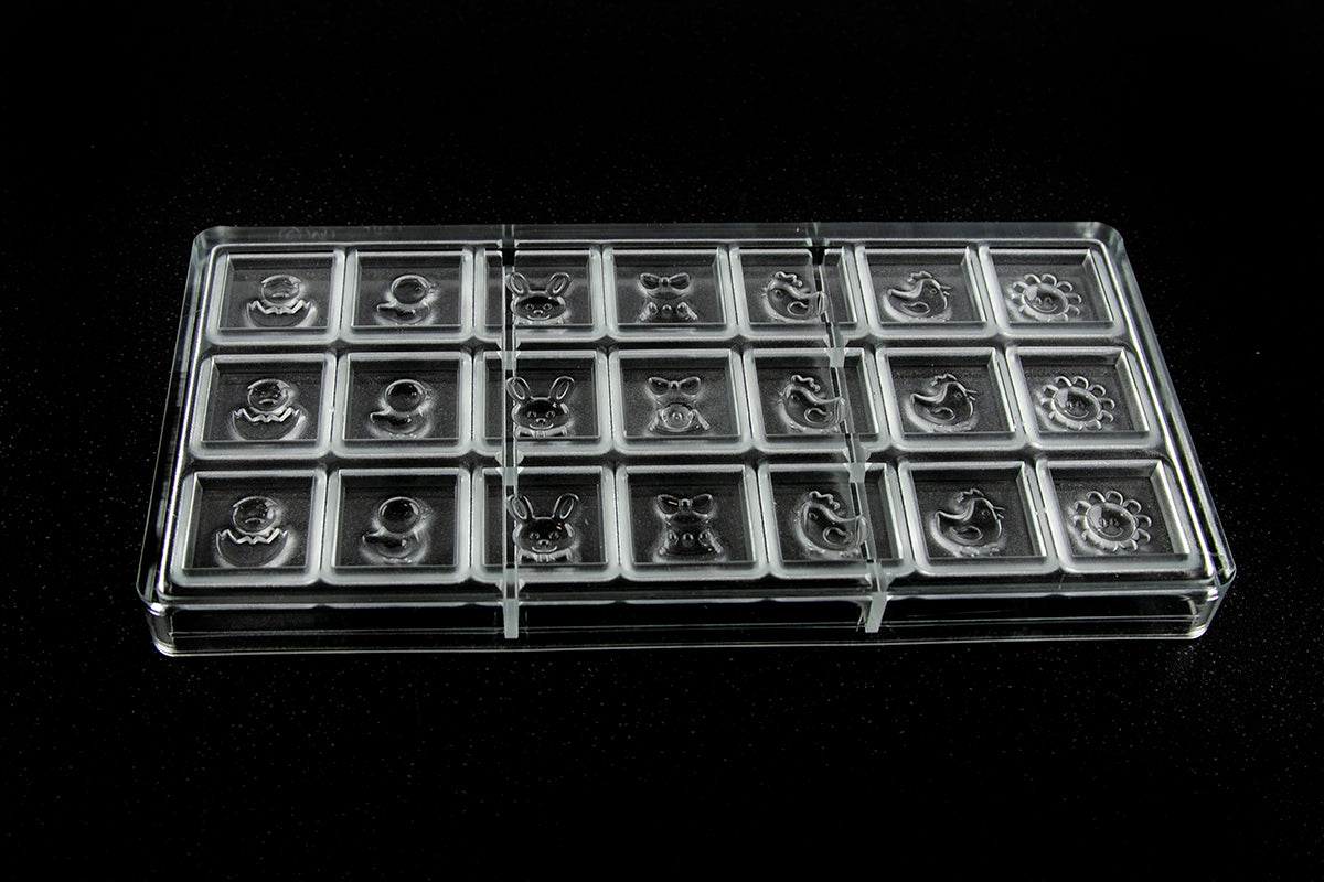 CW1641 - Chocolate World - Caraque Easter 7 Figures Polycarbonate Mould