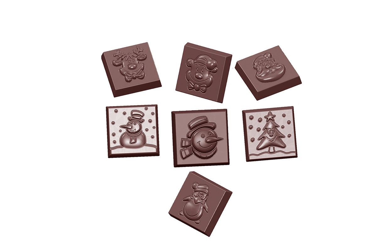 CW1660 - Chocolate World - 7 Christmas Figures Polycarbonate Mould