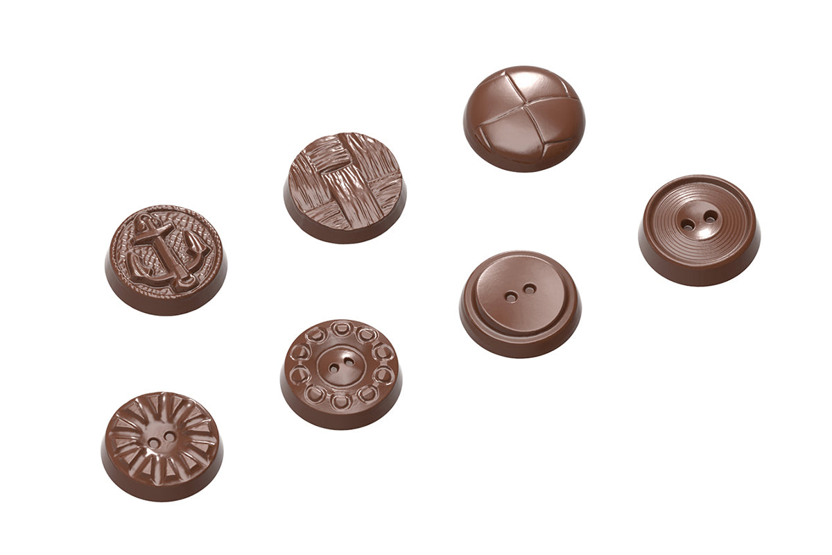 CW1662 - Chocolate World - Buttons 7 Figures Polycarbonate Mould