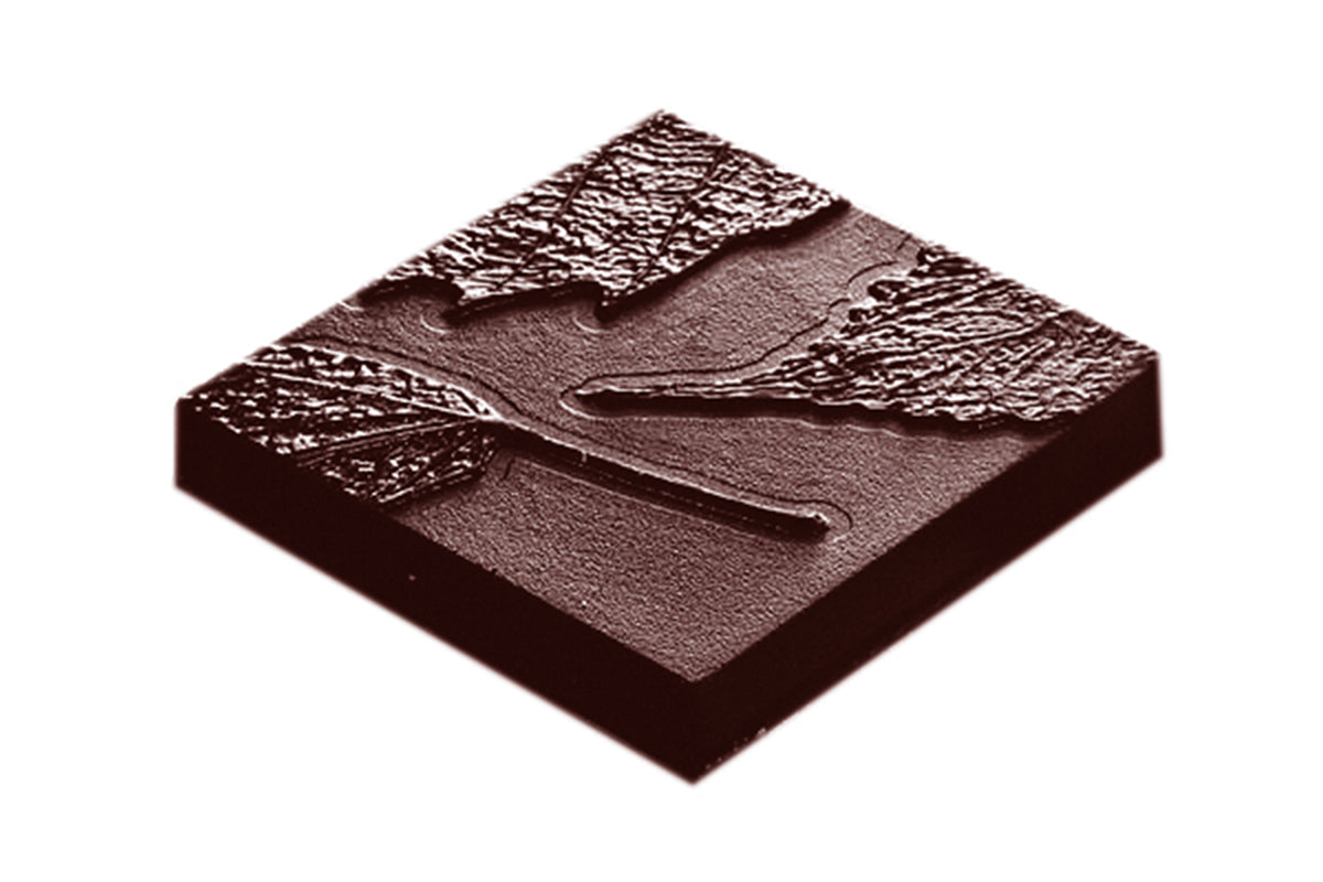 CW1669 - Chocolate World - Chocolate Cocoa Leaf Polycarbonate Mould
