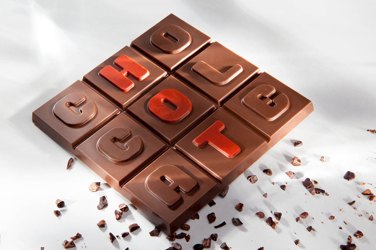 CW1685 - Chocolate World - Square Tablet "Chocolate" Polycarbonate Mould