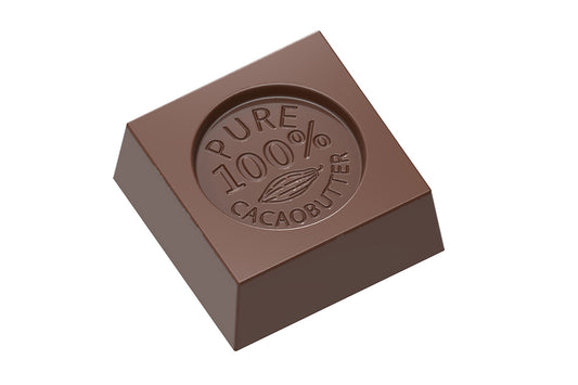 CW1687 - Chocolate World - Cube "100% Cacaobutter" Polycarbonate Mould