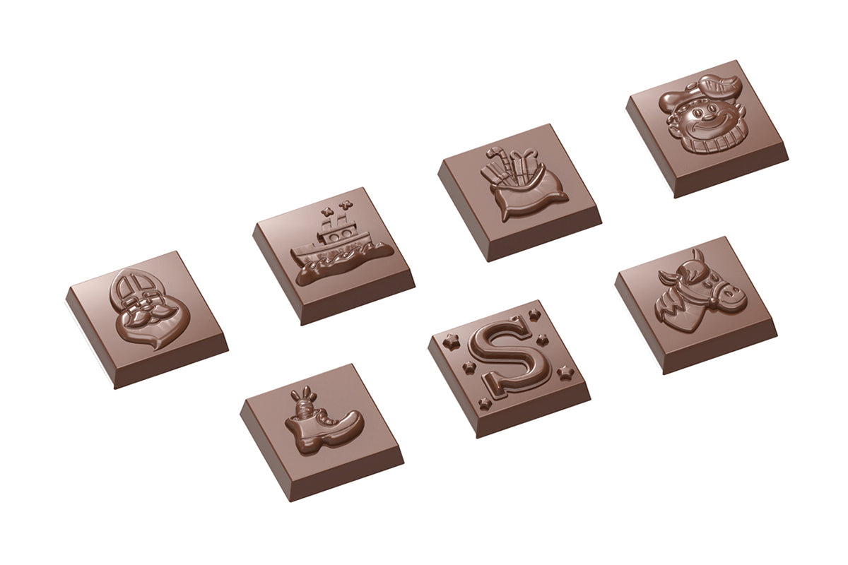 CW1688 - Chocolate World - Caraque St Nicholas 7 Fig Polycarbonate Mould