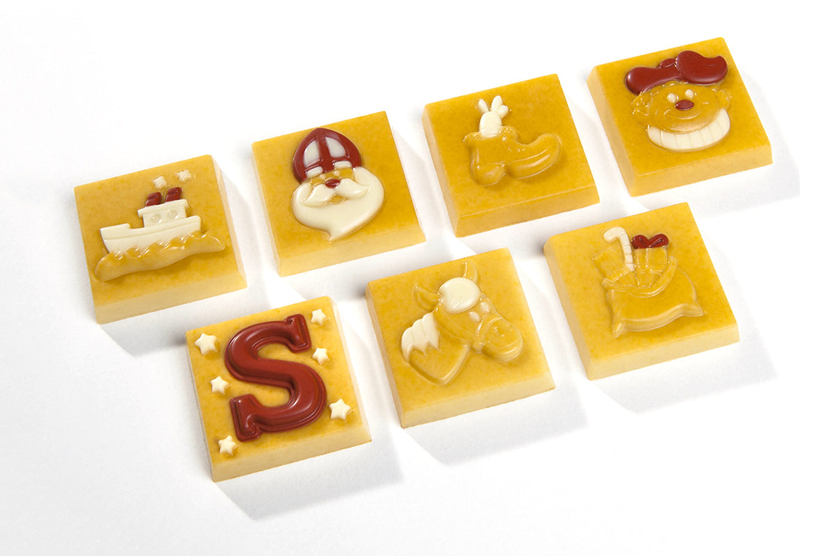 CW1688 - Chocolate World - Caraque St Nicholas 7 Fig Polycarbonate Mould