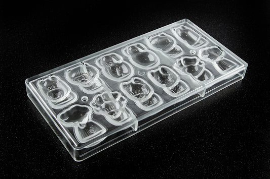 CW1691 - Chocolate World - "The Big Five" Large 6 Fig Polycarbonate Mould