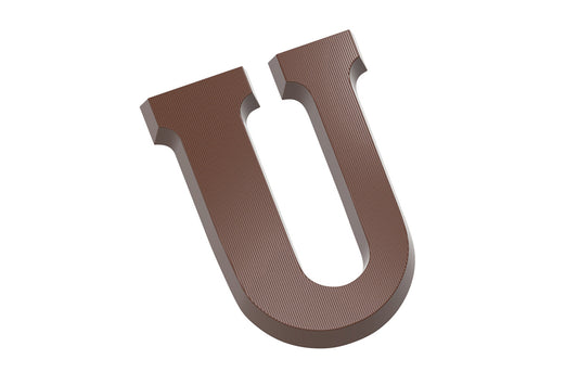 CW1720 - Chocolate World - Chocolate Letter U 200 g Polycarbonate Mould