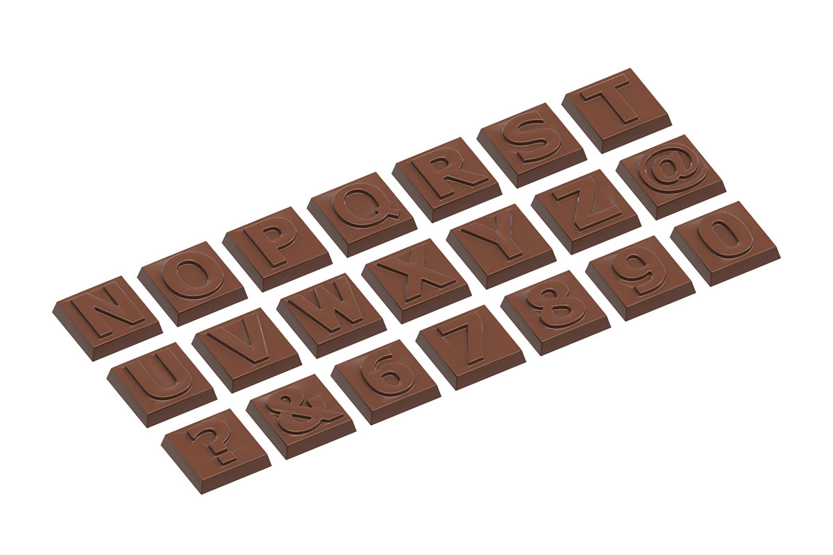 CW1743 - Chocolate World - Caraque Part 2 Alfabet 21 Fig Polycarbonate Mould