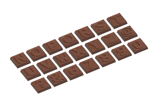 CW1743 - Chocolate World - Caraque Part 2 Alfabet 21 Fig Polycarbonate Mould