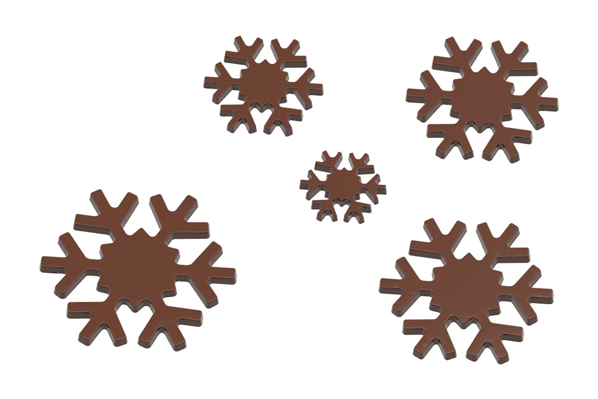 CW1770 - Chocolate World - Snowstars Callebaut 5 Fig Polycarbonate Mould