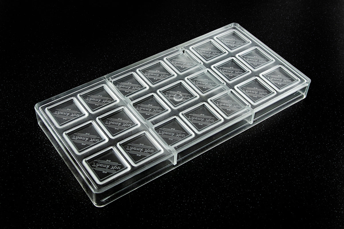 CW1853 - Chocolate World - "Thank You" Caraque Polycarbonate Mould