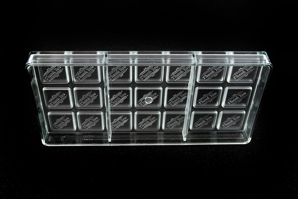 CW1853 - Chocolate World - "Thank You" Caraque Polycarbonate Mould