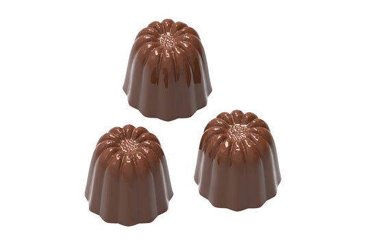 CW1859 - Chocolate World - Cannelé 3 Figures Polycarbonate Mould