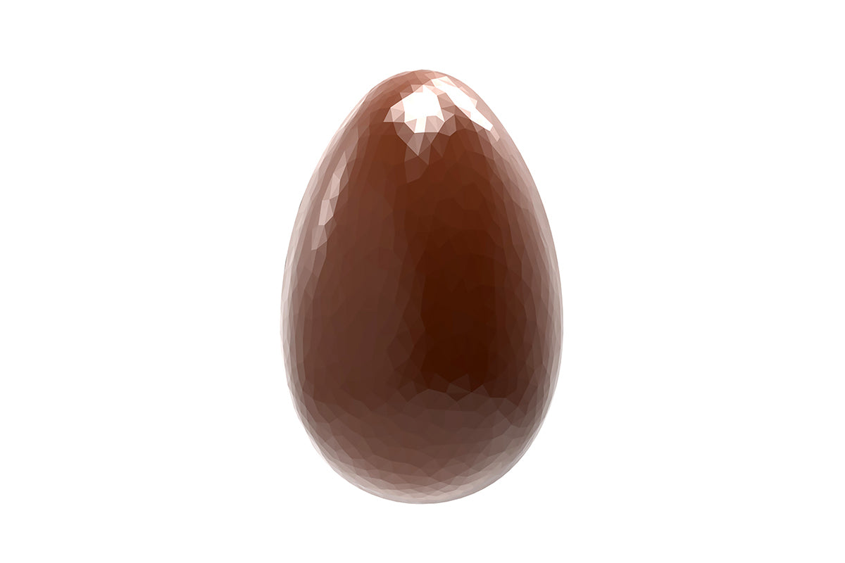 CW1910 - Chocolate World - Faceted Egg 86.5 mm Polycarbonate Mould