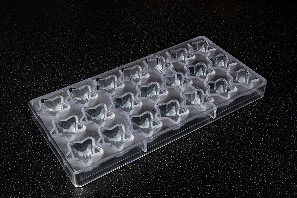 CW1922 - Chocolate World - Chocolate Star Facet Polycarbonate Mould