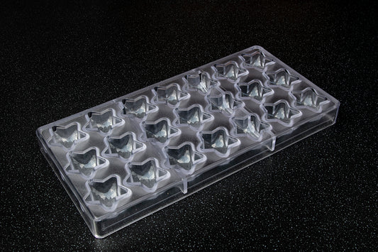 CW1922 - Chocolate World - Chocolate Star Facet Polycarbonate Mould