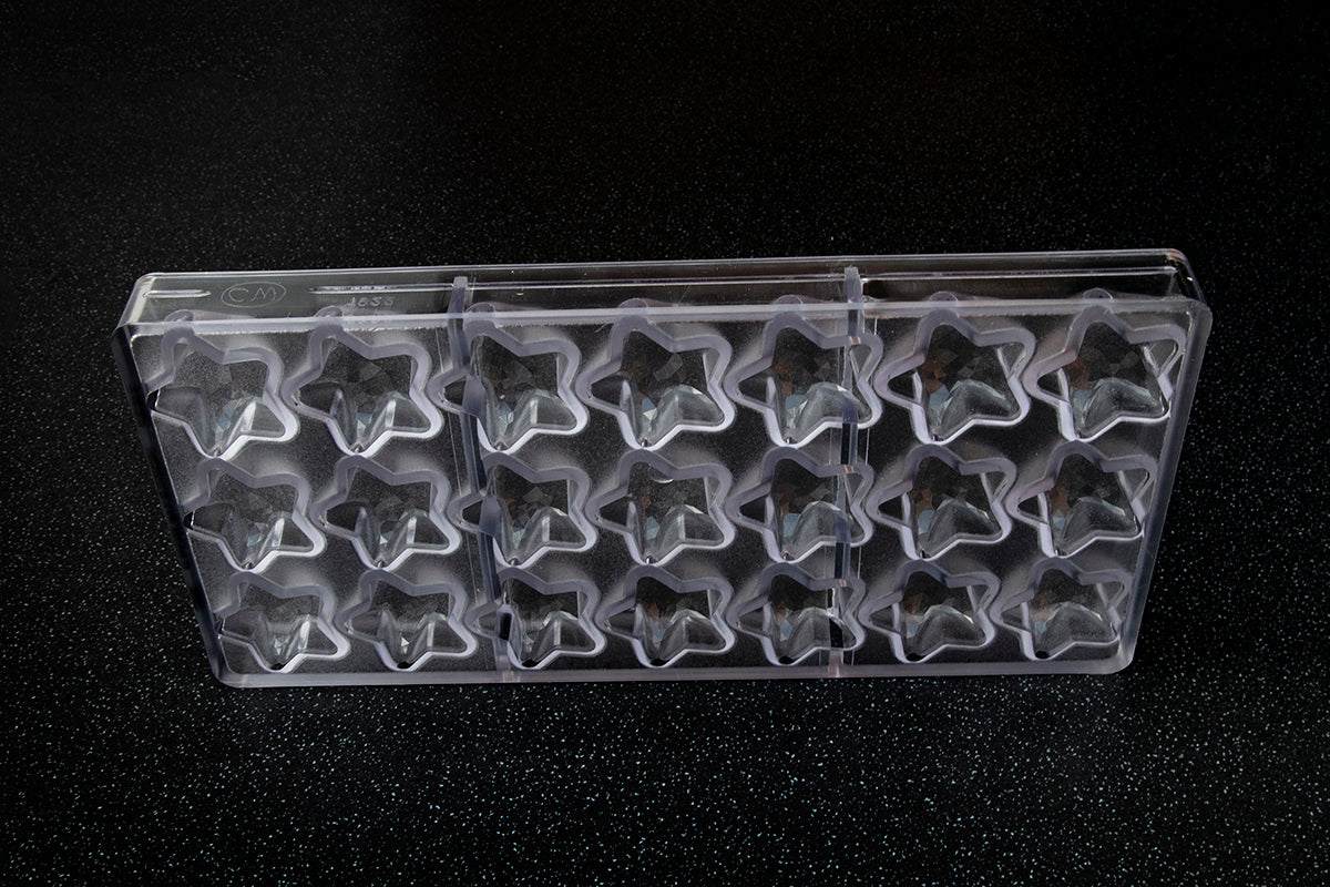 CW1922 - Chocolate World - Chocolate Star Facet Polycarbonate Mould