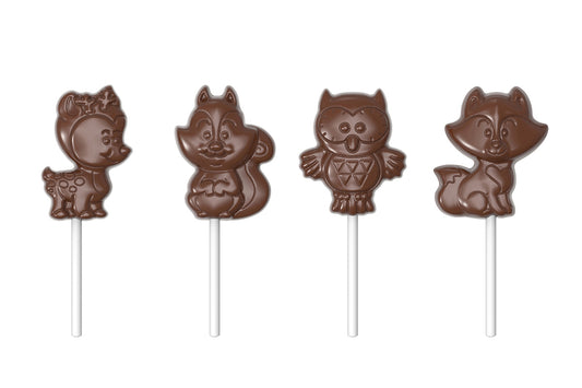 CW1934 - Chocolate World - Lollipop Forest Animals Polycarbonate Mould
