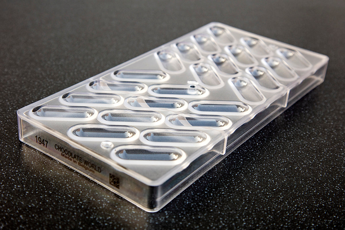 CW1947 - Chocolate World - Chocolate Drug Pill Long Polycarbonate Mould