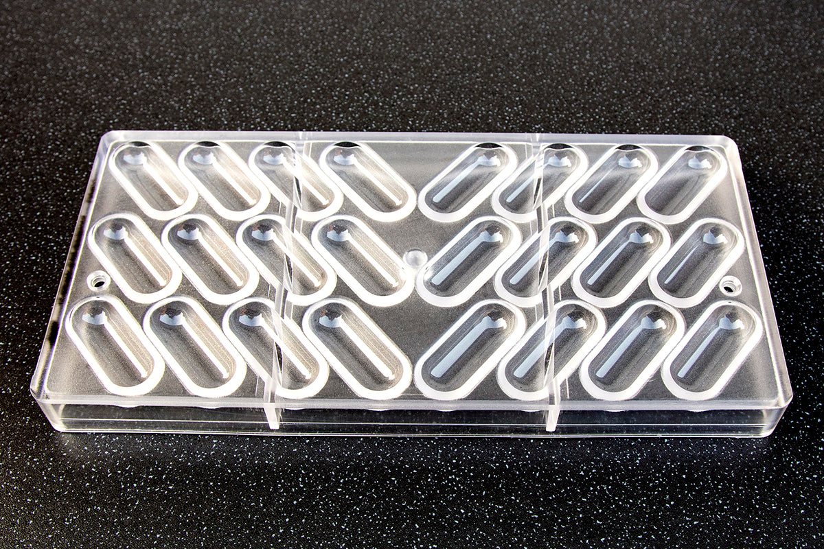 CW1947 - Chocolate World - Chocolate Drug Pill Long Polycarbonate Mould