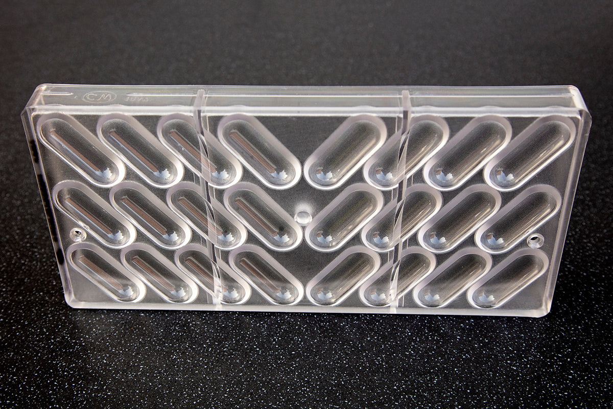 CW1947 - Chocolate World - Chocolate Drug Pill Long Polycarbonate Mould