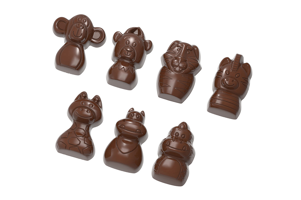 CW1949 - Chocolate World - Assortment Of Zoo Animals Polycarbonate Mould