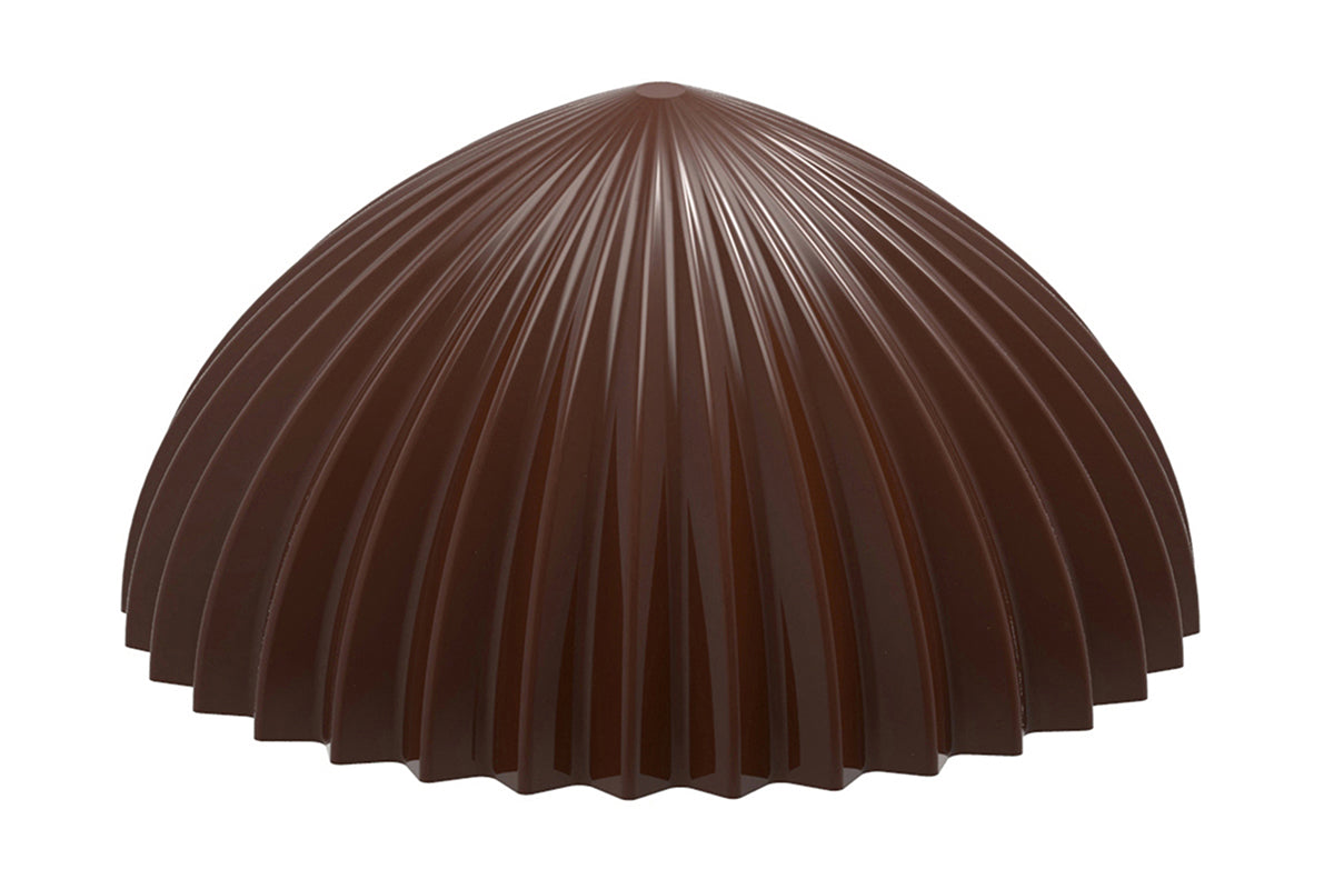 CW1952 - Chocolate World - Half Sphere Pleated Polycarbonate Mould