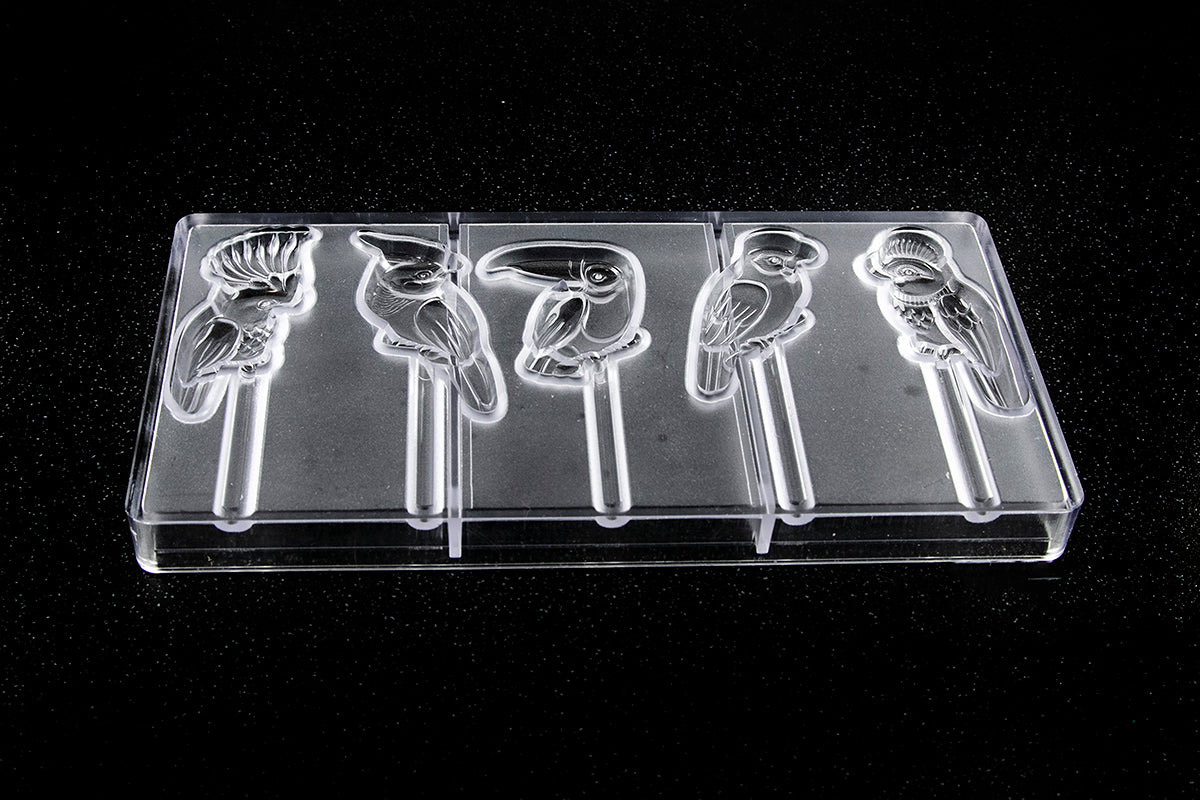 CW1954 - Chocolate World - Lollipop Tropical Birds Polycarbonate Mould