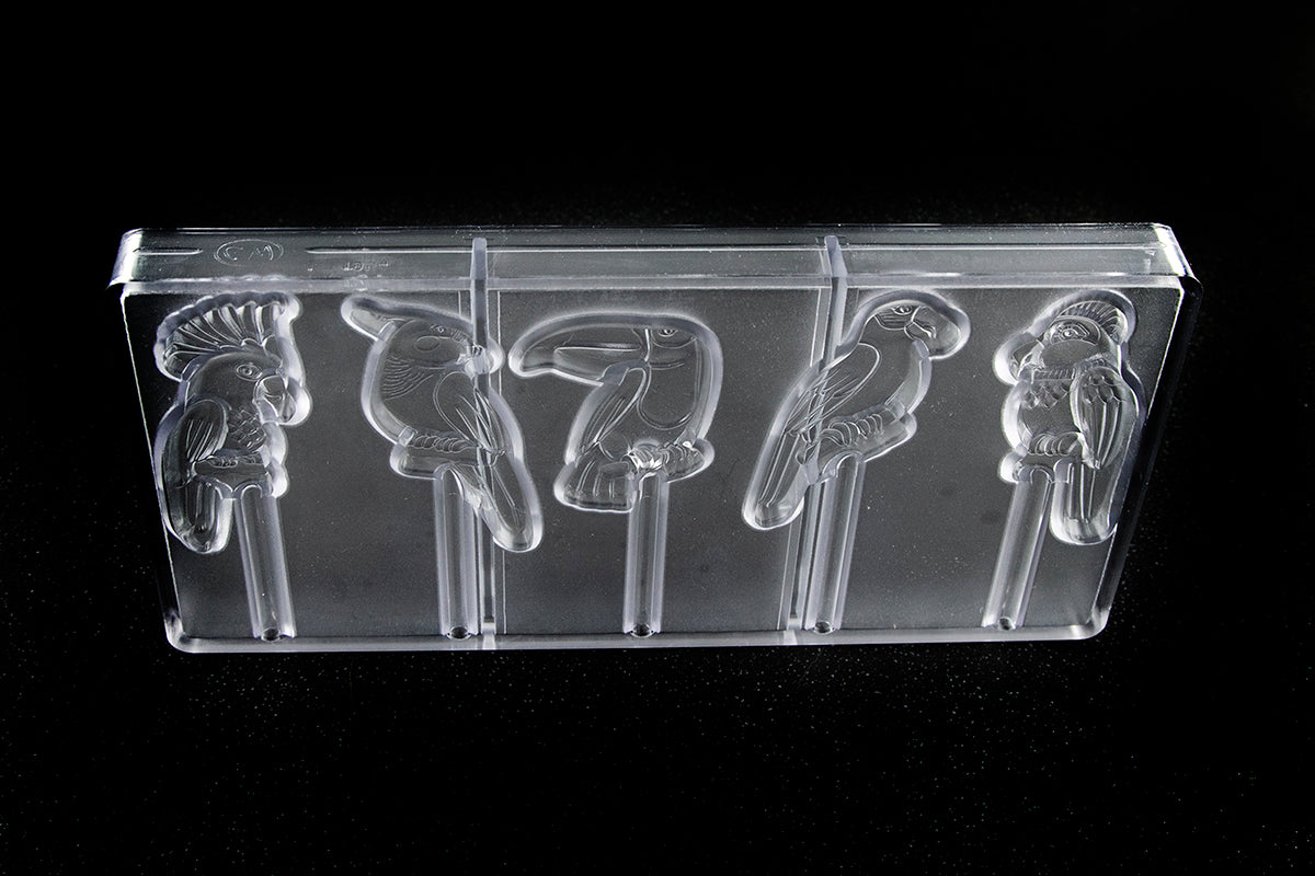 CW1954 - Chocolate World - Lollipop Tropical Birds Polycarbonate Mould