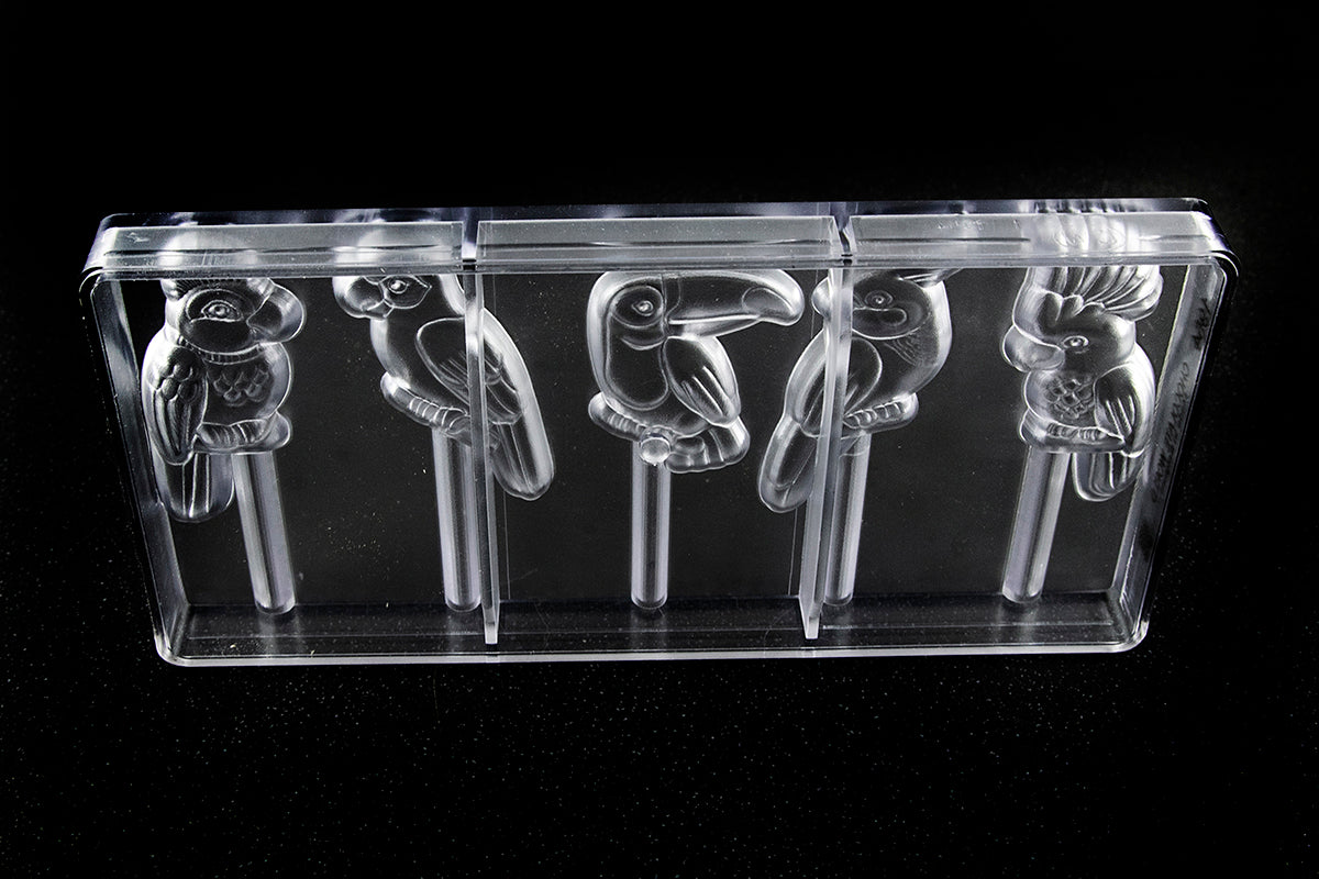 CW1954 - Chocolate World - Lollipop Tropical Birds Polycarbonate Mould