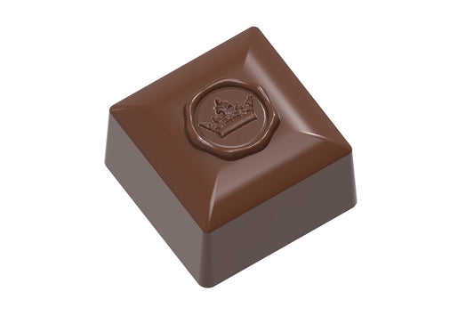 CW1957 - Chocolate World - Square With Royalty Stamp Polycarbonate Mould