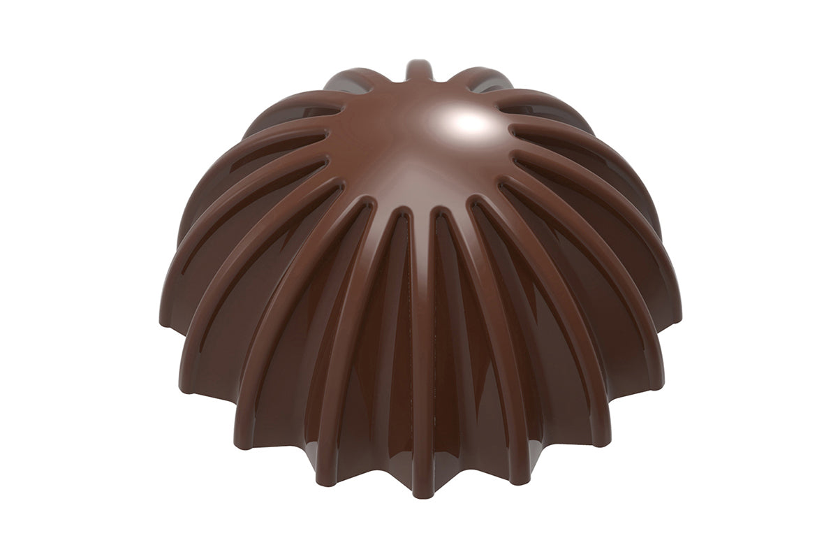 CW1958 - Chocolate World - Half Sphere Pleated Polycarbonate Mould