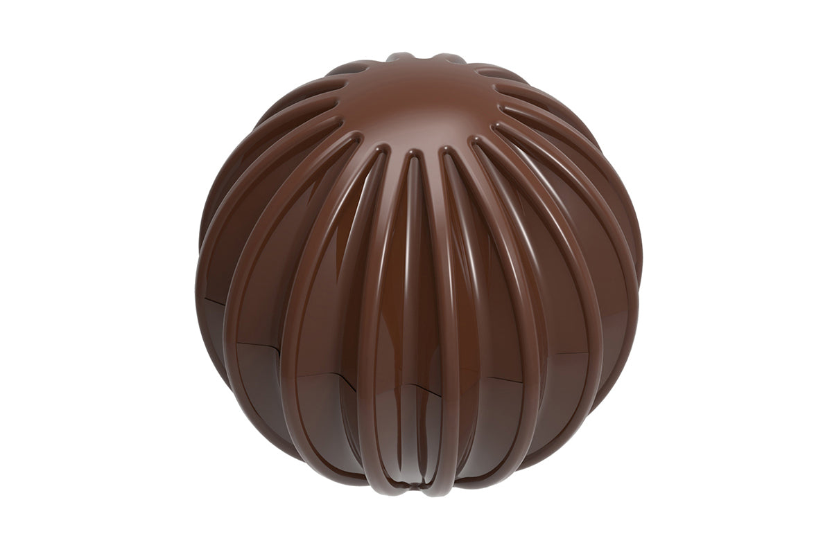 CW1958 - Chocolate World - Half Sphere Pleated Polycarbonate Mould