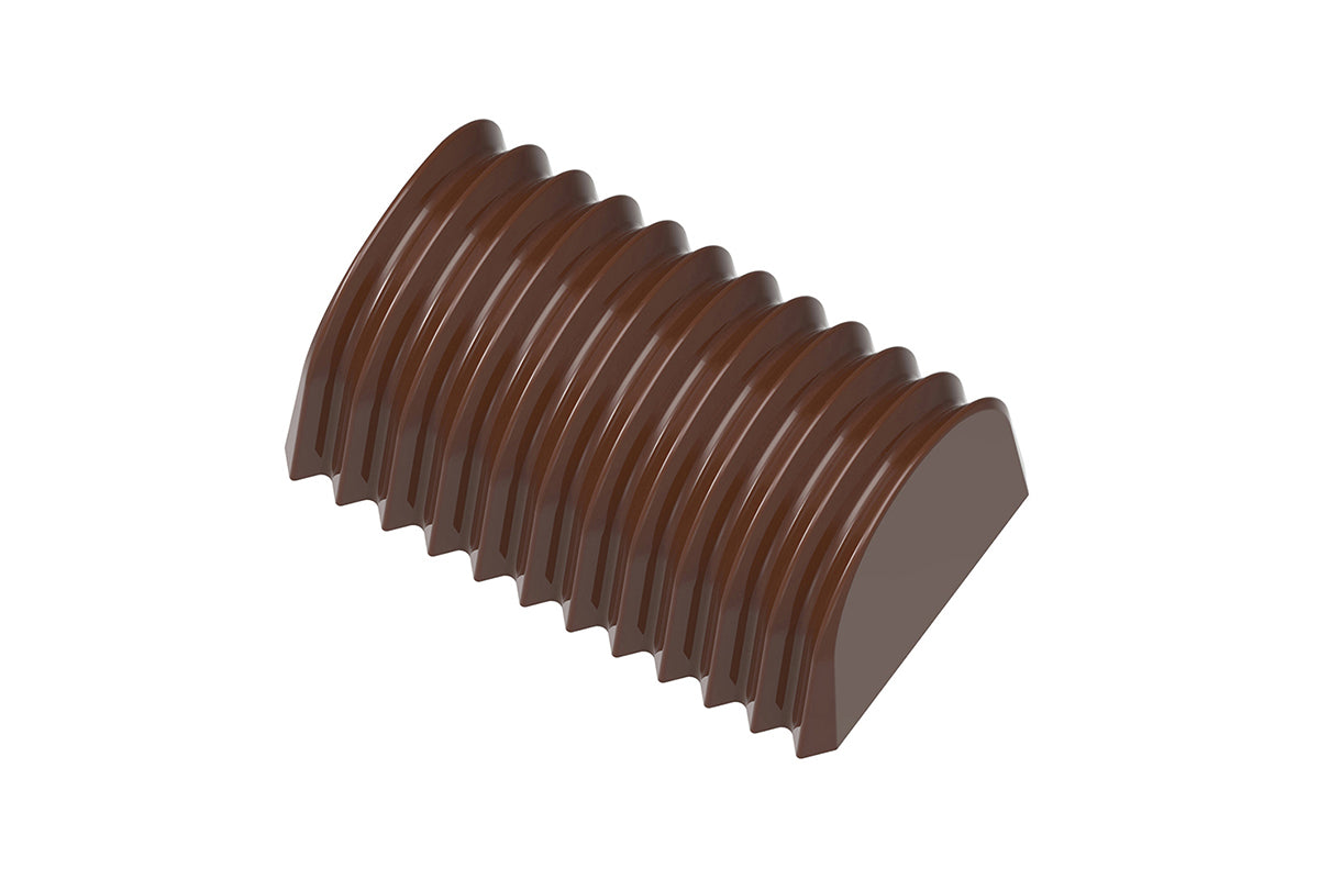 CW1963 - Chocolate World - Chocolate Pleated Buche Polycarbonate Mould
