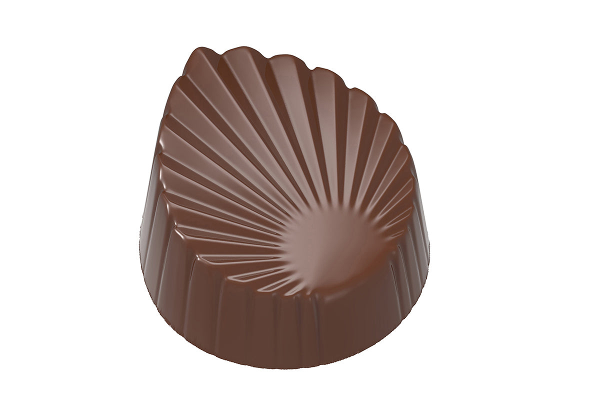 CW1988 - Chocolate World - Chocolate Leaf Pleated Polycarbonate Mould