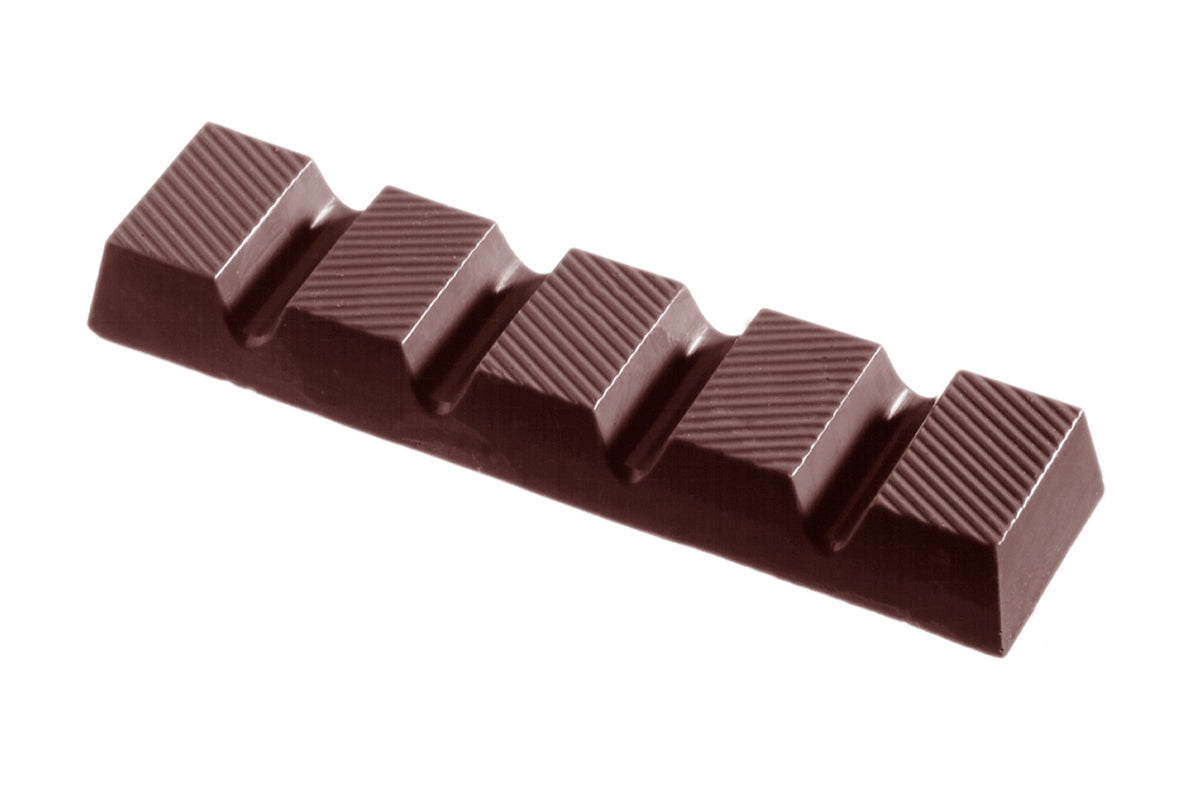 CW2019 - Chocolate World - Bar Striped 44 g Polycarbonate Mould