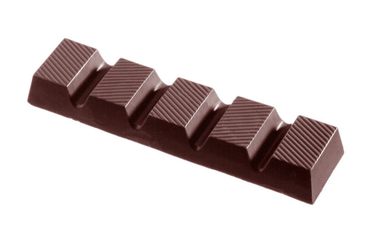 CW2019 - Chocolate World - Bar Striped 44 g Polycarbonate Mould