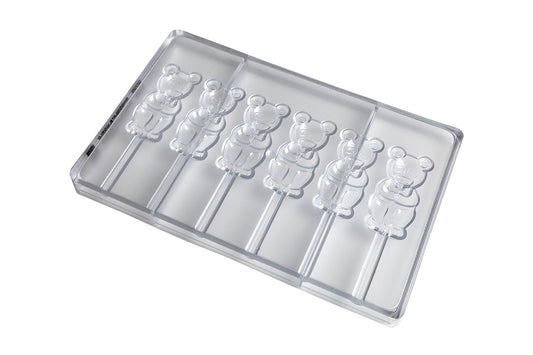 CW2039 - Chocolate World - Chocolate Lollipop Bear Polycarbonate Mould