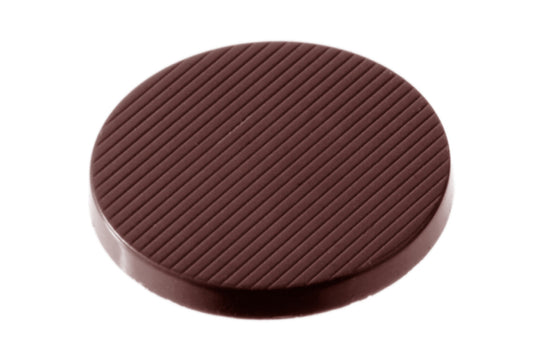 CW2054 - Chocolate World - Caraque Round Striped Polycarbonate Mould