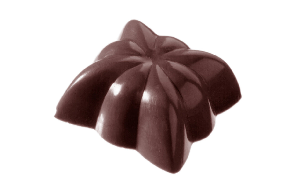CW2057 - Chocolate World - Chocolate Square Star Polycarbonate Mould