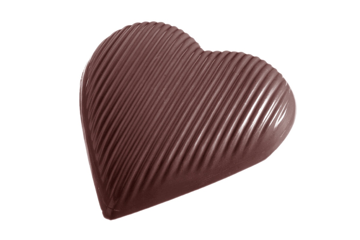 CW2122 - Chocolate World - Striped Heart 145 mm Polycarbonate Mould