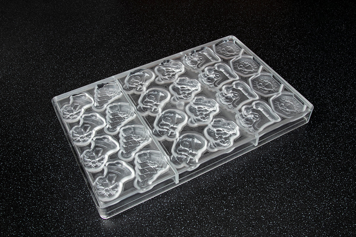 CW2260 - Chocolate World - Caraque 6 Figure Christmas Polycarbonate Mould