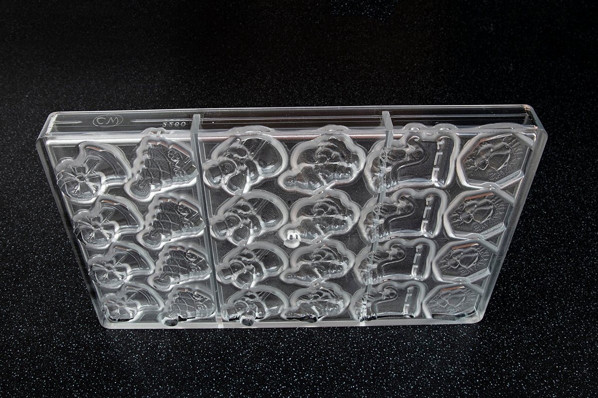CW2260 - Chocolate World - Caraque 6 Figure Christmas Polycarbonate Mould