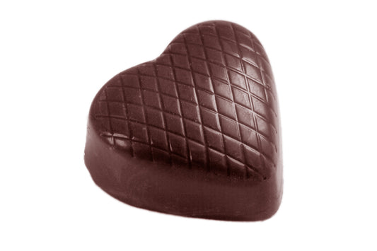 CW2320 - Chocolate World - Checkered Heart Polycarbonate Mould